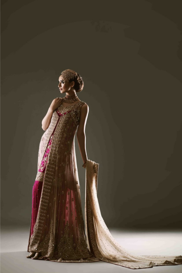 Ivory Chiffon Bridal Front Open Gown