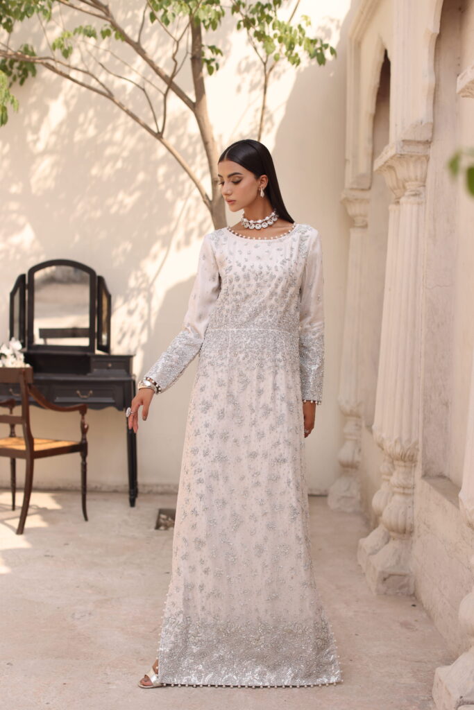 Pure Off-White Katan Organza Long Shirt