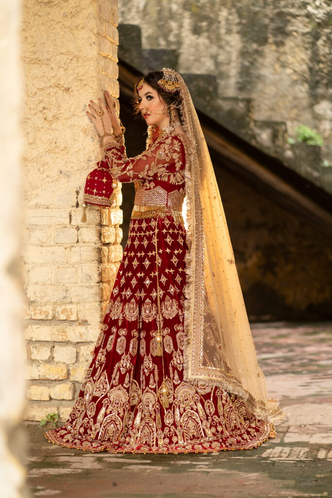 Red Velvet Bridal Lehenga