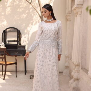 Pure Off-White Kitan Organza Long Shirt