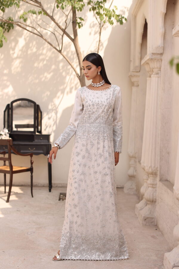 Pure Off-White Katan Organza Long Shirt