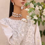 Pure Off-White Katan Organza Long Shirt - image 5