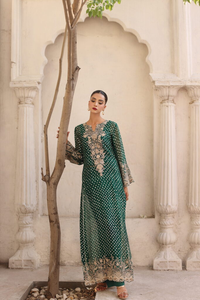 Emerald Green Organza