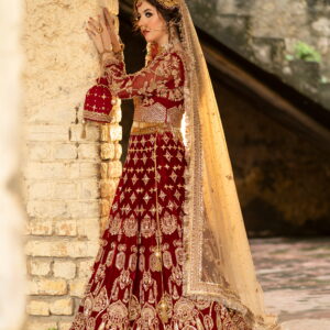 Red Velvet Bridal Lehenga