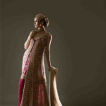 Ivory Chiffon Bridal Front Open Gown - image 1