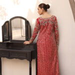 Red Rao Silk 80G Antique Gown - image 8