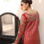 Red Rao Silk 80G Antique Gown - image 7