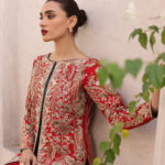 Red Rao Silk 80G Antique Gown - image 2