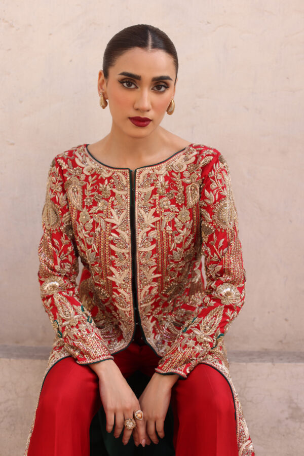 Red Rao Silk 80G Antique Gown