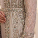 Ash Grey Shimmery Front Open Gown - image 5